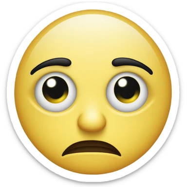 Eyes by side judging serious expression on jellow circle dot like and amoyi and pressed together lips serious  sticker