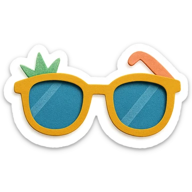 sunglasses with a fun summer vibe and bright colors in paper-craft style sticker