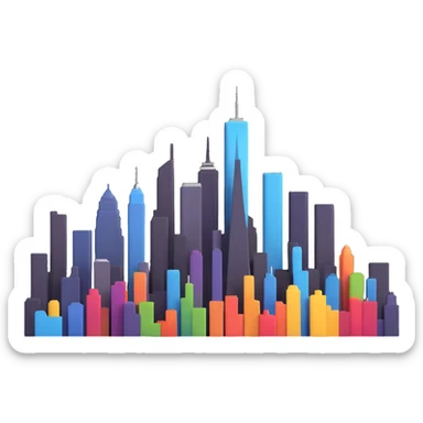 city skyline sticker