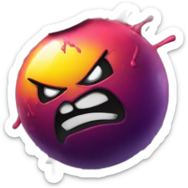 a emoji graffiti styled of a angry bomb with a graffiti spray painting sticker