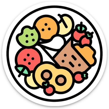 food plate with various foods sticker