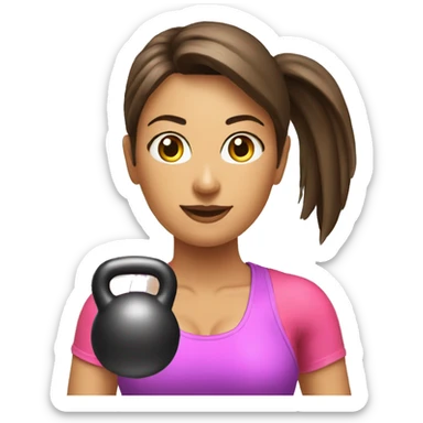 woman fitness kettlebell sticker