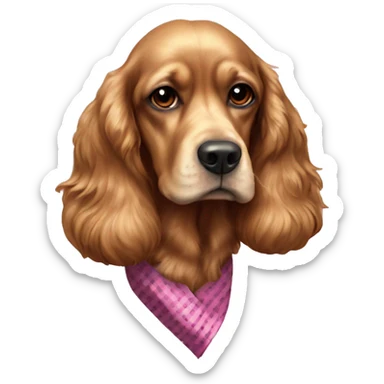Cocker anglais tie pink  sticker