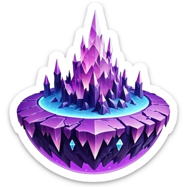 crystal mars planet, surface covered in glowing crystals  sticker