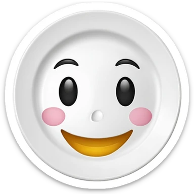 plate with happy face sticker