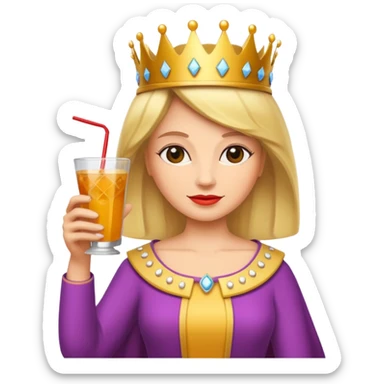 queen with drink sticker