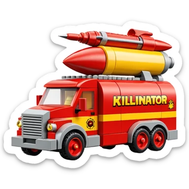 Heroic Lego SuperBug Ron’s exterminator superminator antique rocket powered moving van (motto: Killing bugs is fun) sticker