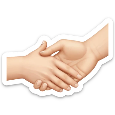 two white hands in a secret handshake sticker