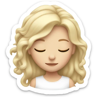 White blonde girl sleeping sticker