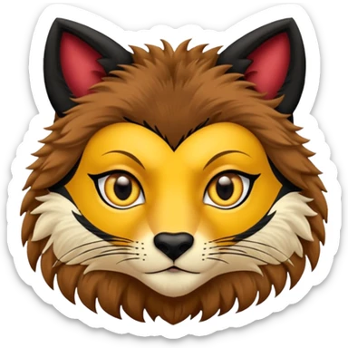 La melena del león cara de zorro ojos de corazon sticker