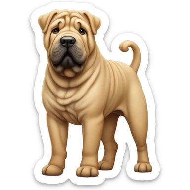 Shar pei standing sticker