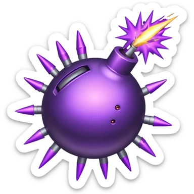 bomba con chispa morada sin cara sticker