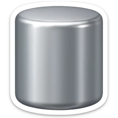 database emoji, metallic cylinder, simple, minimal details, apple style sticker