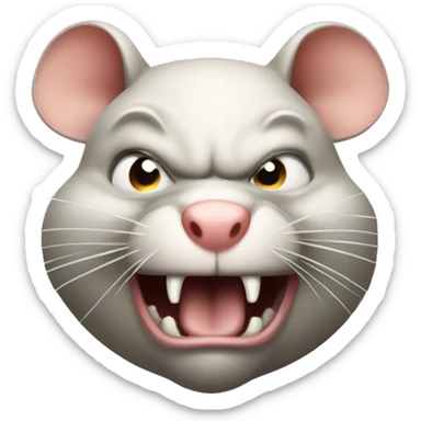 super fat angry rat head sticker