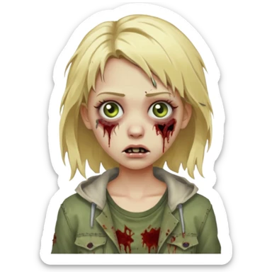 girl zombie with blonde hair sticker