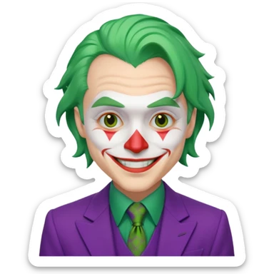 realistic joker from batman sticker