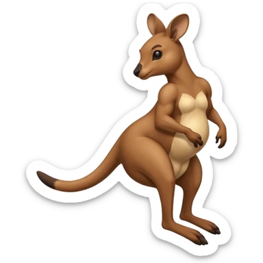 Kangaroo doing a 💩 sticker