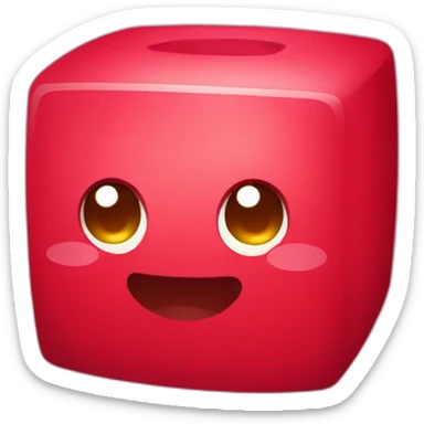 Kawaii red Cube of wine without bottle sticker