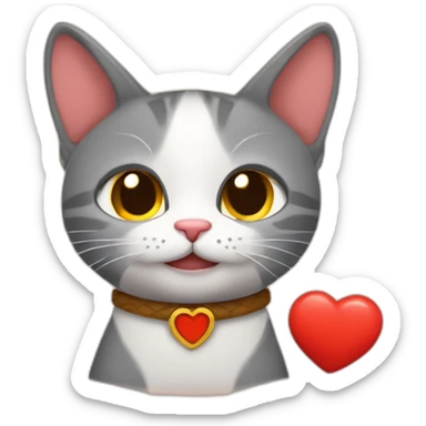 Gato Tierra y corazones sticker