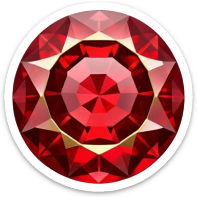 ruby with gold sticker