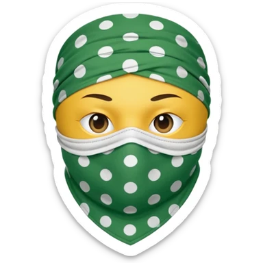 green bandana mask with polka dots sticker
