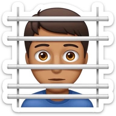 Male peeking behind the blinds can't see whole face only eyes BEHIND blinds sticker