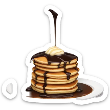 Pancake with chocolate syrup sticker