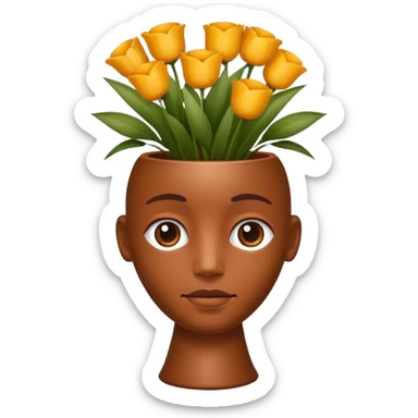 Vase human head  sticker