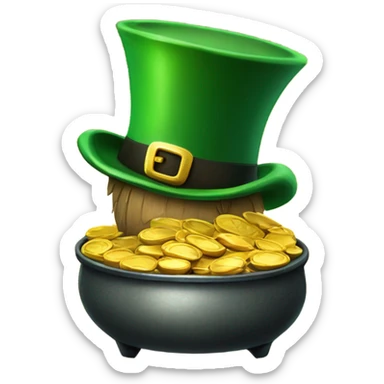 Leprechaun pot of gold sticker