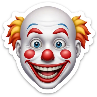 Sad clown laughing  sticker