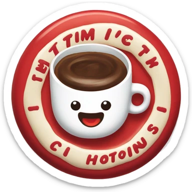 “Tim Hortons store with a red and white color scheme, featuring the classic Tim Hortons logo, a warm and welcoming design that represents a popular coffee and donut shop.” sticker