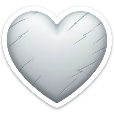 white heart with scratches sticker