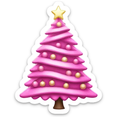 pink christmas tree  sticker