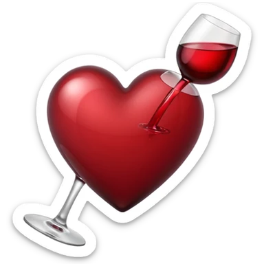 Wine colour heart emoji sticker