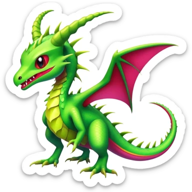 Colorful Neon Gothic Edgy Tropical Flygon-Aurorus-Amaura-Hybrid-Creature sticker