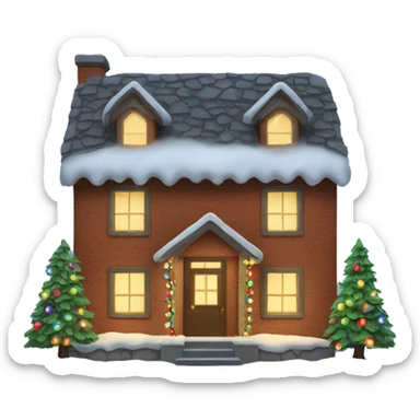House with Christmas lights sticker