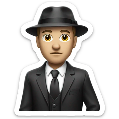 White male gangster sticker