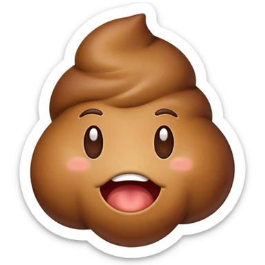 Poop emoji farting sticker