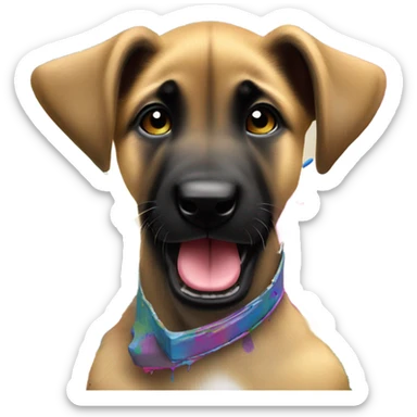 malinois puppy artist sticker