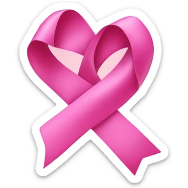 Pink ribbon curly sticker