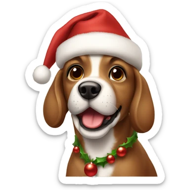 Christmas dog brown sticker