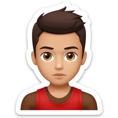 Bratz Boyz Dylan hazel eyes, dark brown hair, red tank top sticker