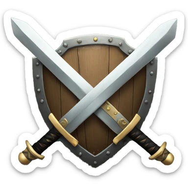 cross swords and shield sticker