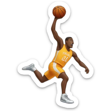 basketball player high jump sticker