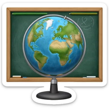 globe on a school chalkboard sticker