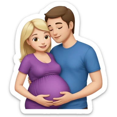 Femme enceinte homme fais bisous sur le ventre sticker