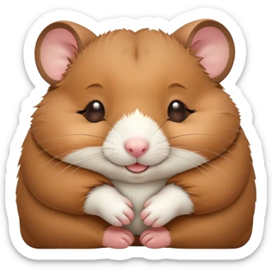 Meme-Worthy Cute Sleeping Brown Hamster Portrait Emoji, Head resting peacefully with a contented smile, showcasing a delightfully compact build and a luxuriously soft rich brown coat, eyes shut in a serene nap, Simplified yet hilariously adorable features, highly detailed, glowing with a soft, drowsy light, high shine, relaxed and utterly lovable, stylized with an air of playful laziness, bright and heartwarming, soft glowing outline, capturing the essence of a comically sleepy hamster, so meme-worthy it feels like it could instantly become the next viral sensation of adorable slumber! sticker