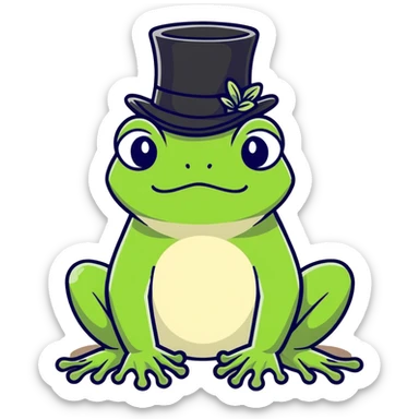 Frog with a too hat sticker