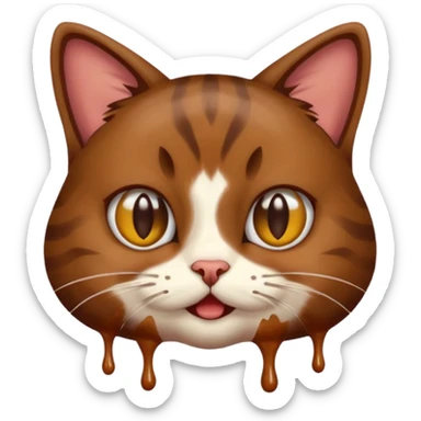 Chocolate milk cat peeing sticker