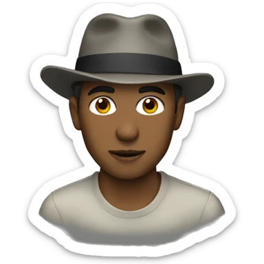 trey wearing hat  sticker